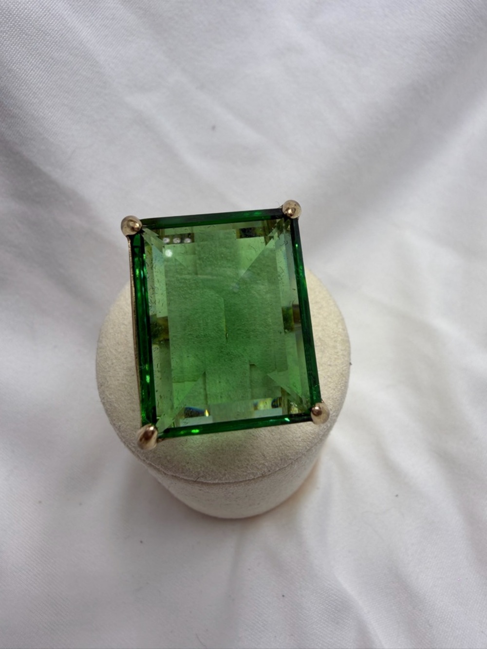 Heidi Daus Emerald Green Rectangular Cocktail Ring